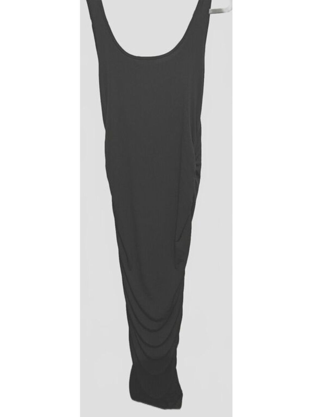 Black Sleeveless Ruched Maxi Dress